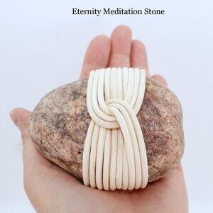 "Eternity" Rock Wrap with Rattan Meditation Stone crafted in Canada zen decor